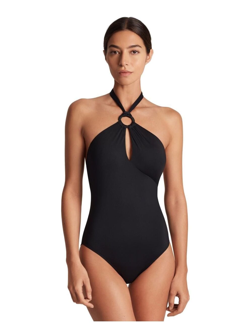 Lauren Ralph Lauren Women's Macrame-Ring High-Neck One-Piece Swimsuit - Black